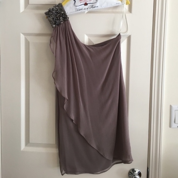 NWT French‎ Connection drape delight dress dusty purple beaded one shoulder Sz 6 - Picture 7 of 15